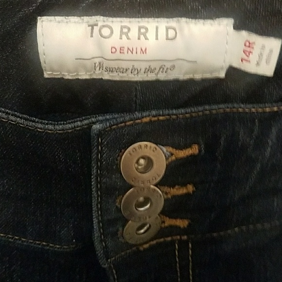 Torrid 3 Button Zipper Closure Blue Jeggings - Picture 5 of 8